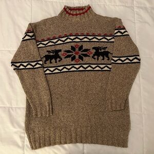 Tan Women’s Eddie Bauer Silk Moose Sweater (S)